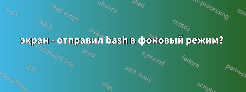 экран - отправил bash в фоновый режим?