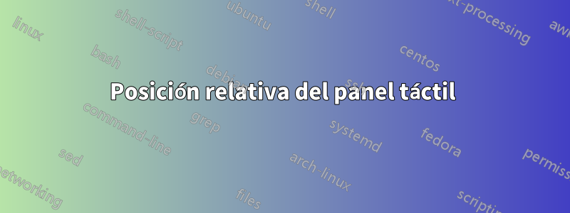 Posición relativa del panel táctil