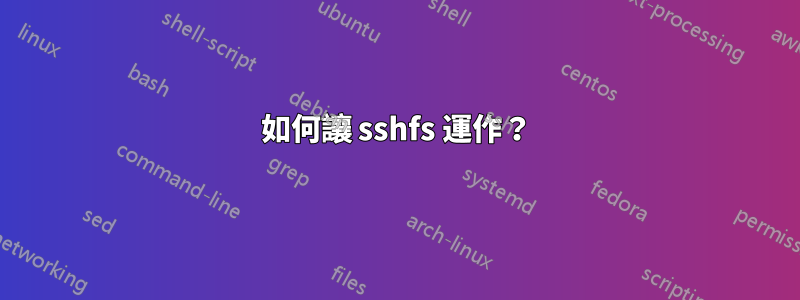 如何讓 sshfs 運作？