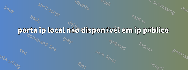 porta ip local não disponível em ip público