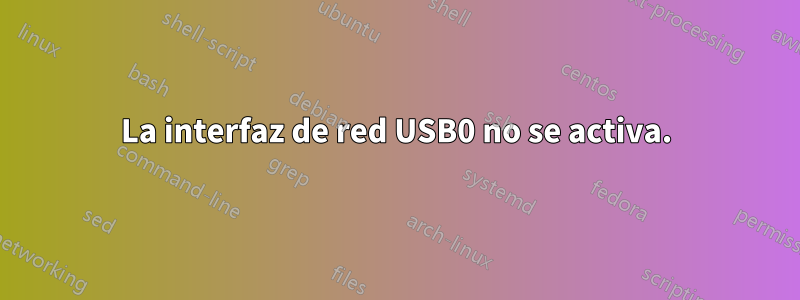 La interfaz de red USB0 no se activa.