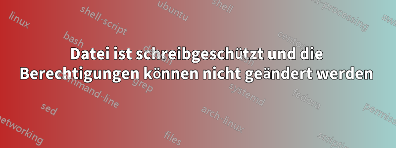 Datei ist schreibgeschützt und die Berechtigungen können nicht geändert werden