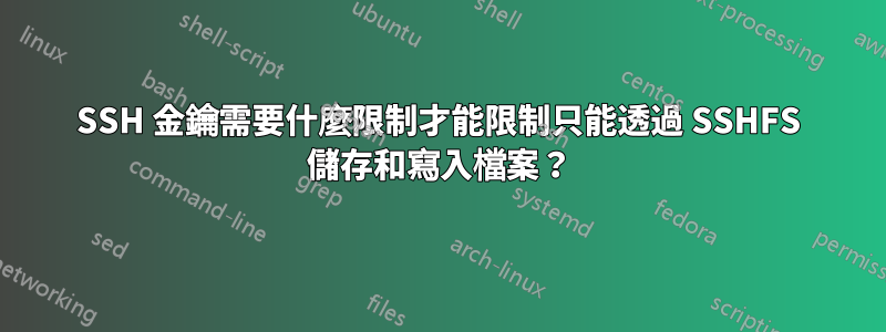 SSH 金鑰需要什麼限制才能限制只能透過 SSHFS 儲存和寫入檔案？