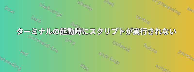 ターミナルの起動時にスクリプトが実行されない