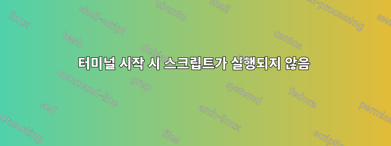 터미널 시작 시 스크립트가 실행되지 않음