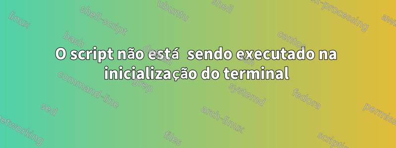 O script não está sendo executado na inicialização do terminal