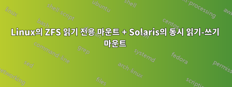 Linux의 ZFS 읽기 전용 마운트 + Solaris의 동시 읽기-쓰기 마운트