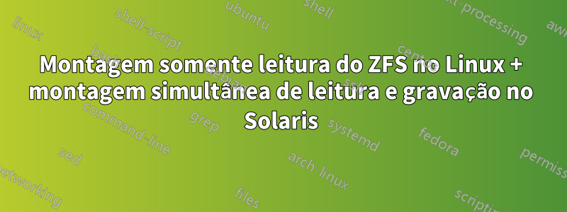 Montagem somente leitura do ZFS no Linux + montagem simultânea de leitura e gravação no Solaris