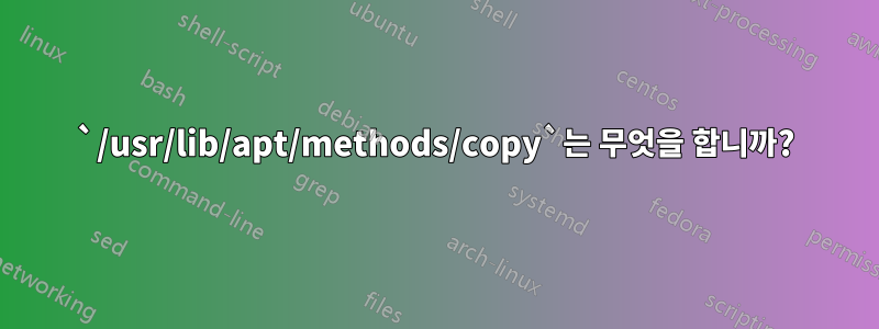 `/usr/lib/apt/methods/copy`는 무엇을 합니까?