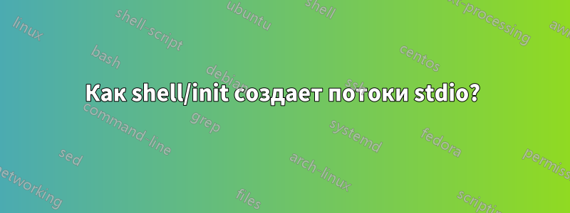 Как shell/init создает потоки stdio?