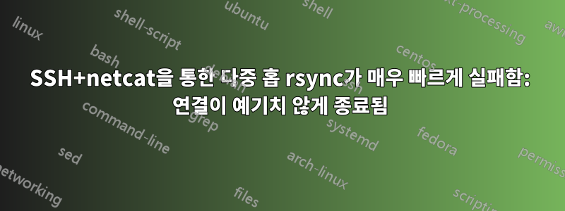 SSH+netcat을 통한 다중 홉 rsync가 매우 빠르게 실패함: 연결이 예기치 않게 종료됨