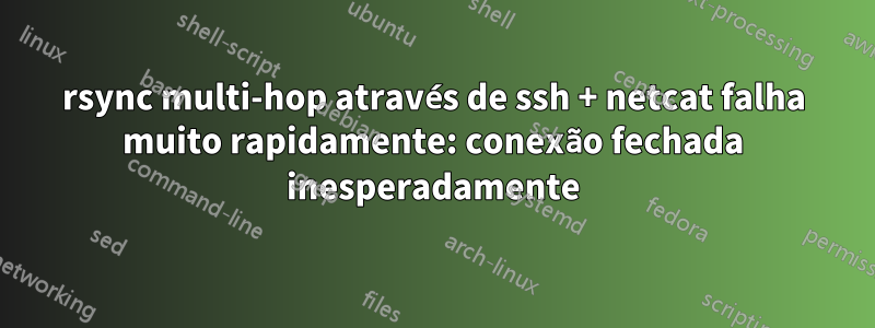 rsync multi-hop através de ssh + netcat falha muito rapidamente: conexão fechada inesperadamente