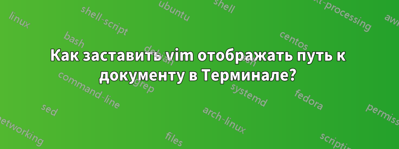 Как заставить vim отображать путь к документу в Терминале?