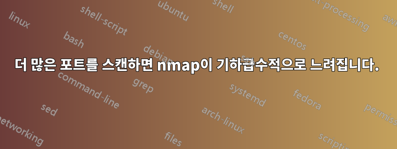 더 많은 포트를 스캔하면 nmap이 기하급수적으로 느려집니다.