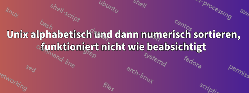 Unix alphabetisch und dann numerisch sortieren, funktioniert nicht wie beabsichtigt