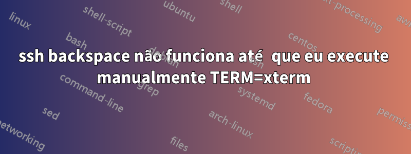 ssh backspace não funciona até que eu execute manualmente TERM=xterm