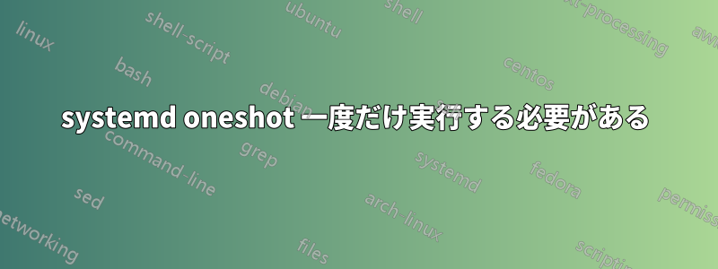 systemd oneshot 一度だけ実行する必要がある