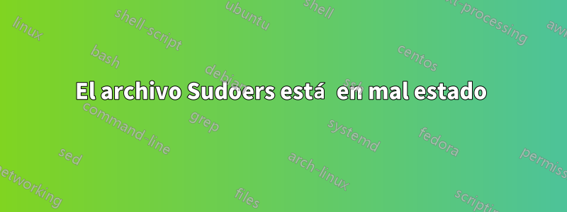 El archivo Sudoers está en mal estado