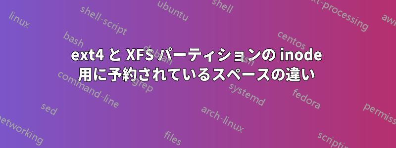 ext4 と XFS パーティションの inode 用に予約されているスペースの違い