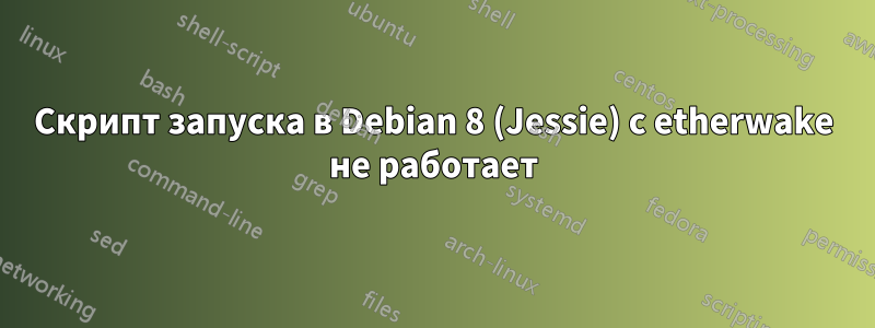 Скрипт запуска в Debian 8 (Jessie) с etherwake не работает