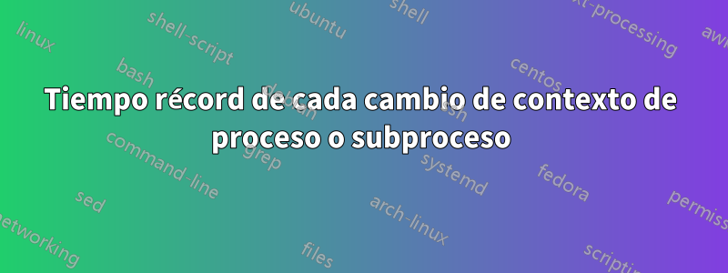 Tiempo récord de cada cambio de contexto de proceso o subproceso