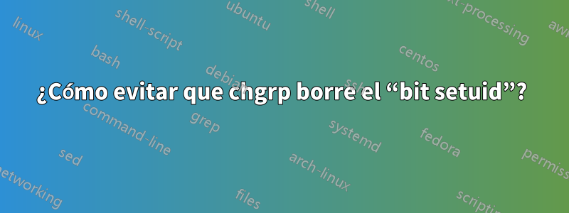 ¿Cómo evitar que chgrp borre el “bit setuid”?