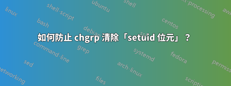 如何防止 chgrp 清除「setuid 位元」？