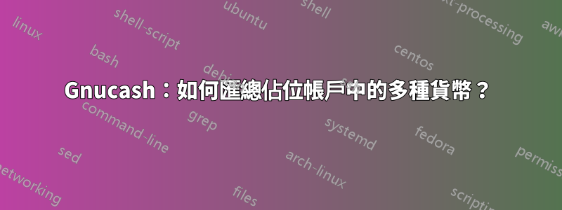 Gnucash：如何匯總佔位帳戶中的多種貨幣？