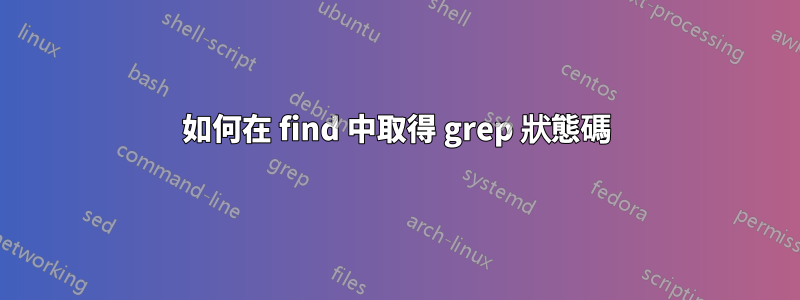 如何在 find 中取得 grep 狀態碼