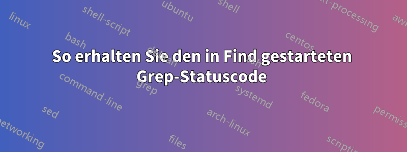 So erhalten Sie den in Find gestarteten Grep-Statuscode