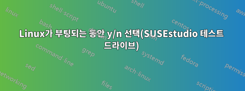 Linux가 부팅되는 동안 y/n 선택(SUSEstudio 테스트 드라이브)