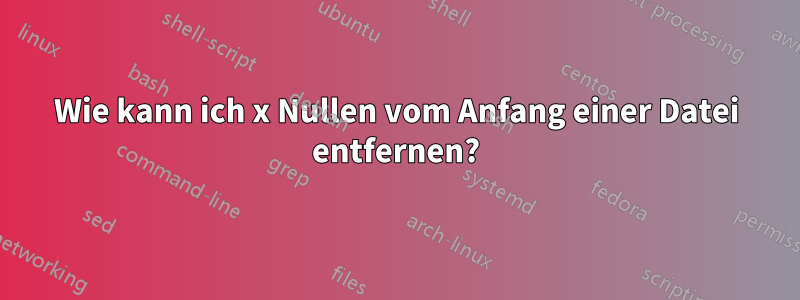 Wie kann ich x Nullen vom Anfang einer Datei entfernen?