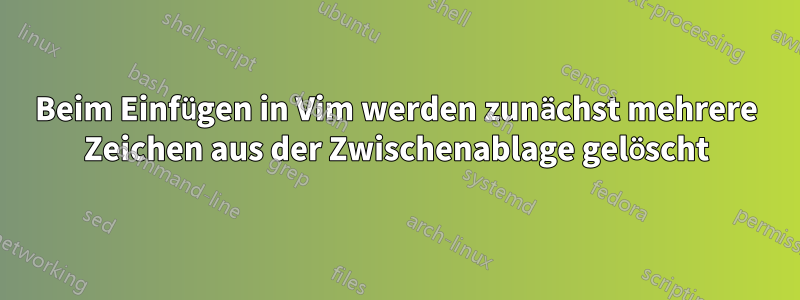 Beim Einfügen in Vim werden zunächst mehrere Zeichen aus der Zwischenablage gelöscht