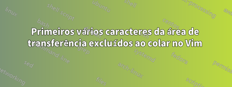 Primeiros vários caracteres da área de transferência excluídos ao colar no Vim