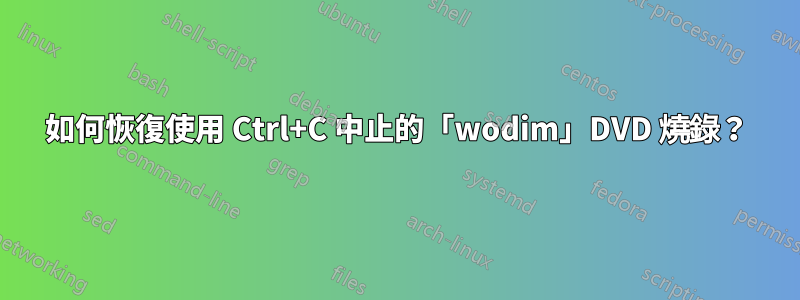 如何恢復使用 Ctrl+C 中止的「wodim」DVD 燒錄？