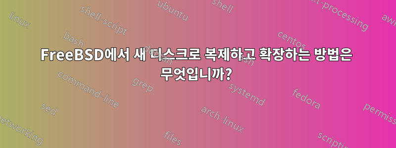 FreeBSD에서 새 디스크로 복제하고 확장하는 방법은 무엇입니까?