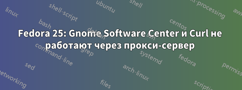 Fedora 25: Gnome Software Center и Curl не работают через прокси-сервер