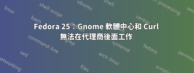 Fedora 25：Gnome 軟體中心和 Curl 無法在代理商後面工作