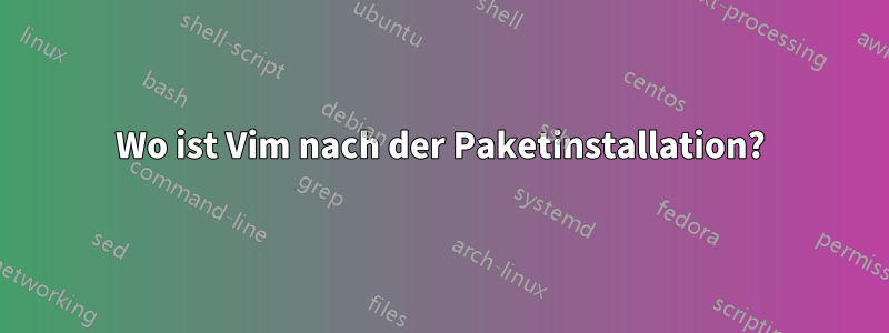 Wo ist Vim nach der Paketinstallation?