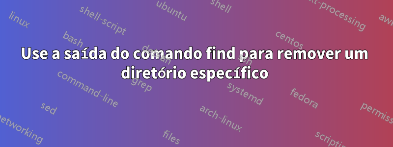 Use a saída do comando find para remover um diretório específico