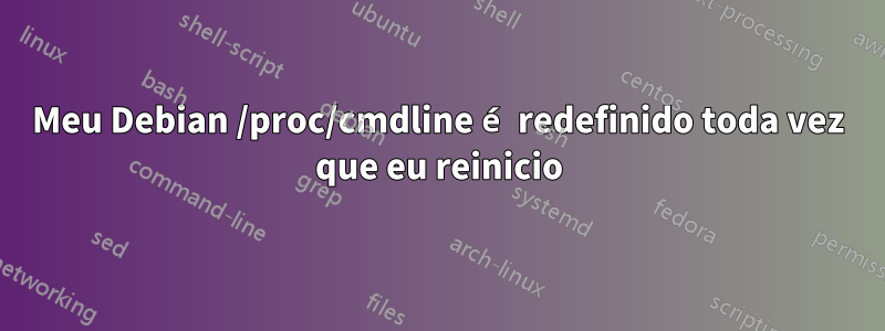 Meu Debian /proc/cmdline é redefinido toda vez que eu reinicio