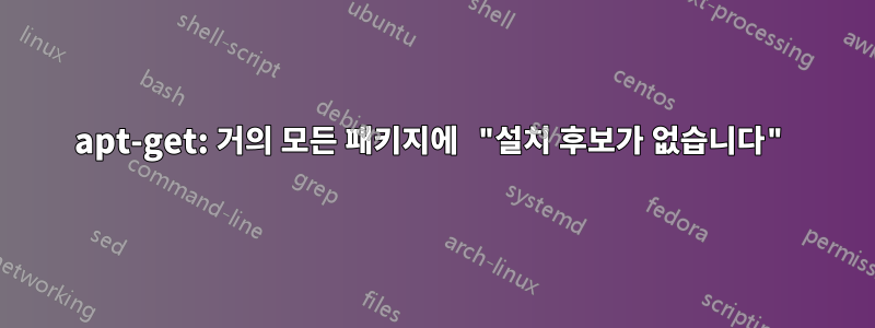 apt-get: 거의 모든 패키지에 "설치 후보가 없습니다"