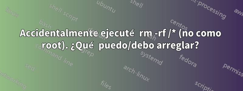 Accidentalmente ejecuté rm -rf /* (no como root). ¿Qué puedo/debo arreglar?