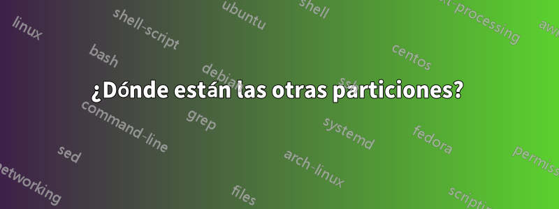 ¿Dónde están las otras particiones?