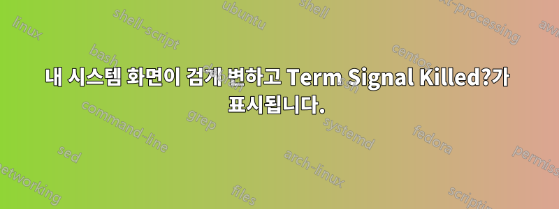 내 시스템 화면이 검게 변하고 Term Signal Killed?가 표시됩니다.