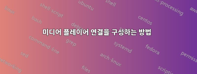 미디어 플레이어 연결을 구성하는 방법