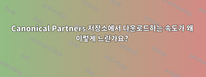 Canonical Partners 저장소에서 다운로드하는 속도가 왜 이렇게 느린가요?