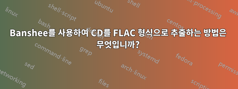 Banshee를 사용하여 CD를 FLAC 형식으로 추출하는 방법은 무엇입니까?