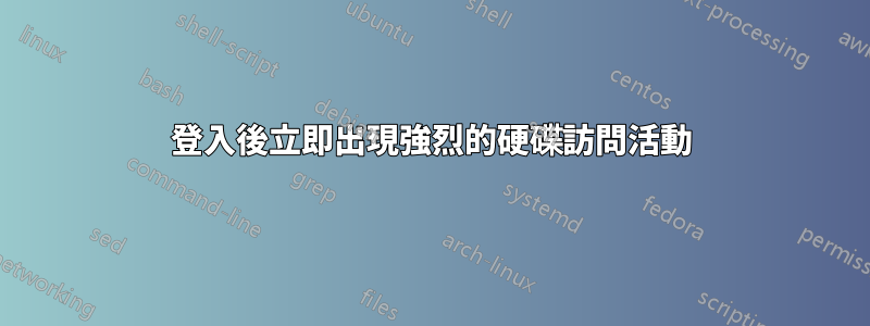 登入後立即出現強烈的硬碟訪問活動