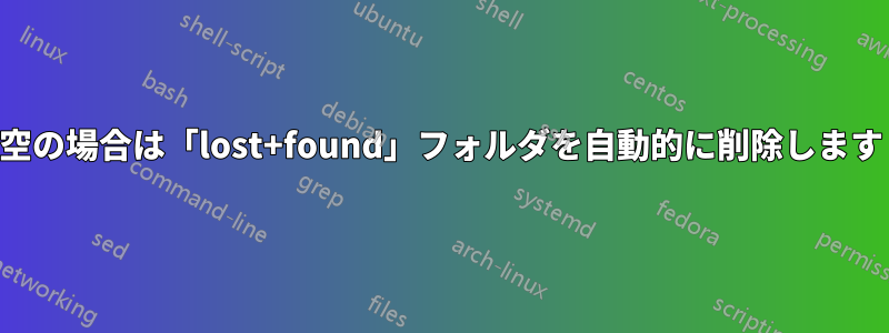 空の場合は「lost+found」フォルダを自動的に削除します